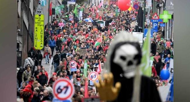 බෙල්ජියමයේ දැවැන්ත වැඩවර්ජනයක්